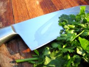 chopping cilantro